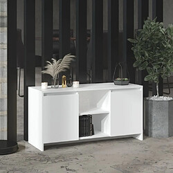 Maison Chic Meuble TV scandinave - Banc TV pour salon Blanc 102x37,5x52,5 cm Aggloméré -MN69374