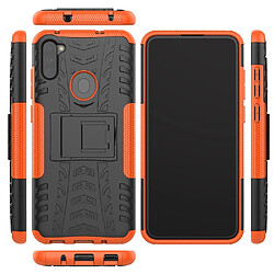 Coque en TPU hybride antidérapant avec béquille orange pour votre Samsung Galaxy M11/A11