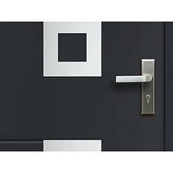 Avis Vente-Unique Porte d'entrée en acier avec inox L207 x L100 cm anthracite - poussant gauche - TIFANA