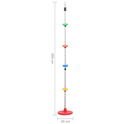 vidaXL Corde d'escalade à balançoire et plates-formes et disque 200 cm pas cher