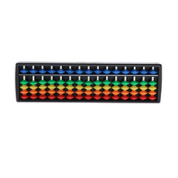 Plastique Chinois 15 Tiges Abacus Soroban Bleu Outils de Calcul Math Arc-en-Ciel