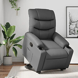 Maison Chic Fauteuil Relax pour salon, Fauteuil inclinable Gris Similicuir -GKD11958