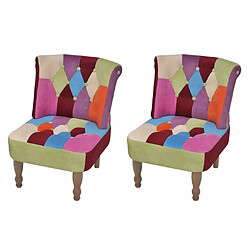 Helloshop26 Fauteuil chaise siège lounge design club sofa salon sans accoudoirs avec de patchwork 2 pcs tissu 1102036/3