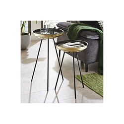 Loungitude Lot de 2 tables d'appoint SARA en métal