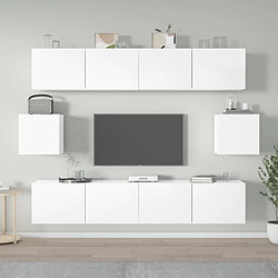 vidaXL Ensemble de meubles TV 6 pcs Blanc brillant Bois d'ingénierie