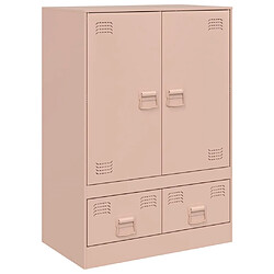 vidaXL Buffet haut rose 67x39x95 cm acier