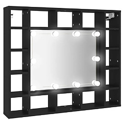 vidaXL Armoire à miroir à LED noir 91x15x76,5 cm