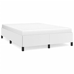 Maison Chic Lit adulte - Lit simple Cadre de lit,Structure du lit Contemporain Blanc 140x200 cm Similicuir -MN77380