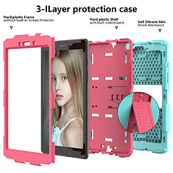 Avis Wewoo Pour Galaxy Tab A8.0 2019 / T290 Etui de protection en silicone bicolore antichoc avec support TeaL + Hot Pink