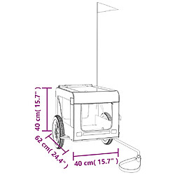 vidaXL Remorque de vélo pour animaux de compagnie gris et noir pas cher