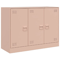 vidaXL Buffet rose 99x39x73 cm acier