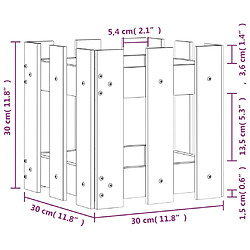 vidaXL Jardinière avec design de clôture 30x30x30 cm pin imprégné pas cher