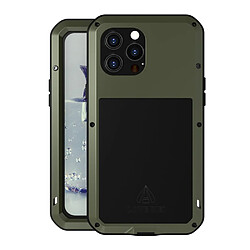 Bumper en métal LOVE MEI anti-rayures vert pour votre iPhone 13 Pro Max 6.7 pouces