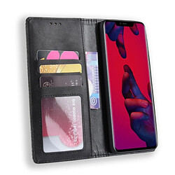 Acheter Wewoo Housse Coque Étui en cuir à boucle magnétique avec texture rétro et pour HuMate 20 Pro, support emplacements pour cartes porte-monnaie (Noir)