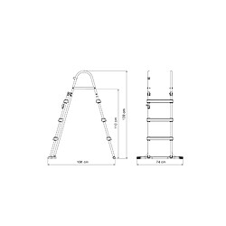 Échelle pour Piscine Hors-sol Bestway 107 cm