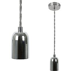 NETTLIFE Suspension Métal Argent Diam.10cm Douille E27 Vintage avec Câble Industriel Edison 1,3M avec Auvent Montage Plafond pour Salon Salle à Manger