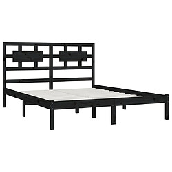 Avis vidaXL Cadre de lit sans matelas noir 150x200 cm bois de pin massif