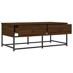 ComfortXL Table Basse Chêne Marron 100x51x40 Cm Bois D'ingénierie pas cher