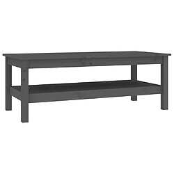 ComfortXL Table Basse Gris 110x50x40 Cm Bois Massif De Pin