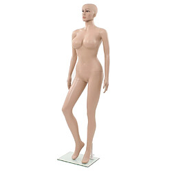 vidaXL Mannequin femme sexy avec base en verre Beige 180 cm