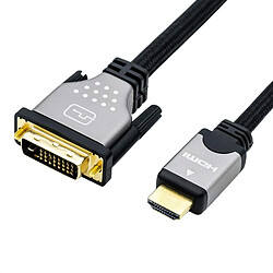 Fox Pathé Europa ROLINE 11.04.5871 câble vidéo et adaptateur 2 m HDMI DVI Noir, Argent (ROLINE SILVER DVI-D(24+1) to HDMI Cable. M/M. 2.0m)