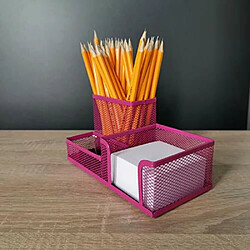 Acheter Leviatan Organiseur de Bureau - Organiseur de Bureau en Métal - Porte-Stylo pour Bureau - Organiseur de Bureau avec Porte-Notes en Maille - 205 x 103 x 98 mm - Rose