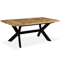 Maison Chic Table à manger | Table de salle à manger Bois de manguier solide et Acier 180 cm -GKD10387