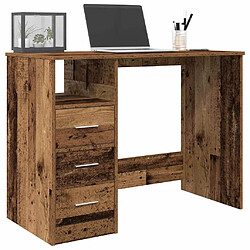 vidaXL Bureau vieux bois 102x76x50 cm bois d'ingénierie