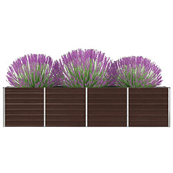 Maison Chic Jardinière,Bac à fleurs - pot de fleur 320x40x77 cm Acier galvanisé Marron -GKD83034