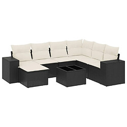 Maison Chic Salon de jardin 8 pcs avec coussins | Ensemble de Table et chaises | Mobilier d'Extérieur noir résine tressée -GKD94429