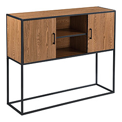 Commode Design Motala 90 x 109 x 30 cm Effet Bois Foncé Noir [en.casa]