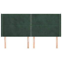 Avis Maison Chic Tête de lit moderne avec oreilles pour chambre - Décoration de lit Vert foncé 183x16x118/128 cm Velours -MN33953