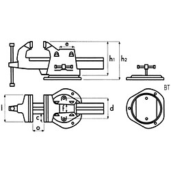 Dolex - Etau réglable tournant en acier 150 mm ouverture 240 mm série 50