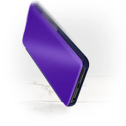 Avizar Housse Galaxy A52 et A52s Clapet translucide Miroir Support Vidéo violet pas cher