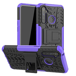 Wewoo Coque Pour OPPO Realme 5 Pro Texture de pneu TPU antichoc + PC Housse de protection avec support Violet