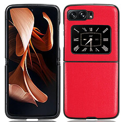 Coque en TPU + PU anti-rayures, anti-chocs pour votre Motorola Moto Razr 2022 5G - rouge