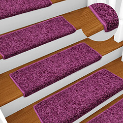 vidaXL Tapis d'escalier 15 pcs 65x21x4 cm Violet