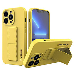 Ozzzo wozinsky kickstand coque etui en silicone avec support pour iphone 13 jaune