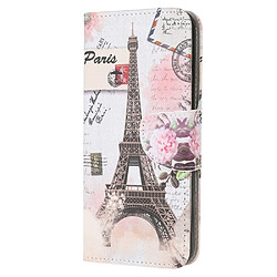 Etui en PU avec support tour de paris pour votre Huawei P40 Lite E