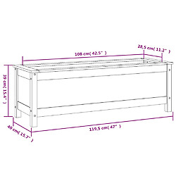 vidaXL Lit surélevé de jardin noir 119,5x40x39 cm bois de pin massif pas cher