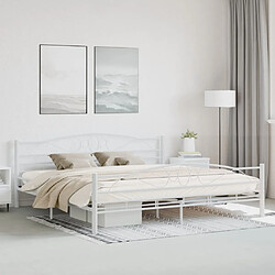 vidaXL Cadre de lit sans matelas blanc métal 200x200 cm