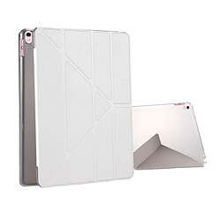 Wewoo Coque blanc pour iPad Pro 10.5 pouces Silk Texture Horizontal déformation flip étui en cuir avec 4 pliage titulaire et sommeil / réveil