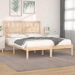 vidaXL Cadre de lit sans matelas bois massif 140x190 cm