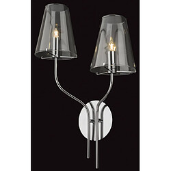 Luminaire Center Applique 2 ampoules Jasmine, chrome et verre