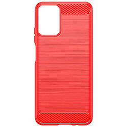 Avizar Coque pour Motorola Moto G34 5G Flexible Effet Carbone et Brossé Rouge