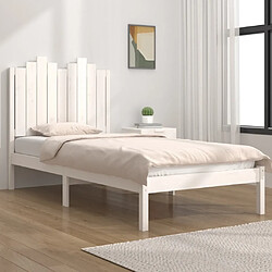 Maison Chic Lit Moderne Chambre - Cadre/structure de lit pour adulte Blanc Bois de pin massif 75x190 cm Petit simple -MN36444