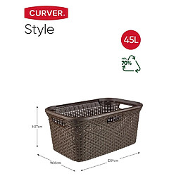 Curver Panier à linge Style 45 L Marron foncé