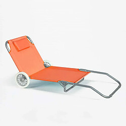 Avis Beach And Garden Design Lit de plage pliant bain de soleil transat piscine portable roues Banana, Couleur: Orange