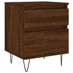 vidaXL Table de chevet chêne marron 40x35x50 cm bois d’ingénierie