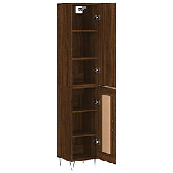 Avis vidaXL Buffet haut Chêne marron 34,5x34x180 cm Bois d'ingénierie